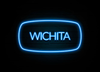 Wichita  - colorful Neon Sign on brickwall