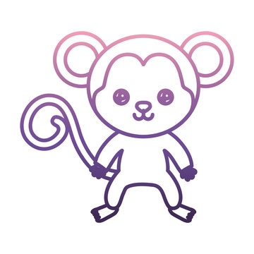 cute monkey icon over white background vector illustration