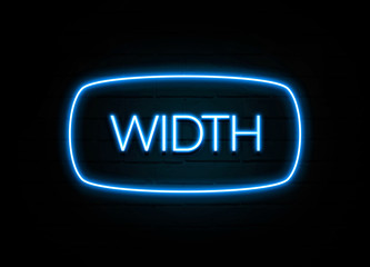 Width  - colorful Neon Sign on brickwall