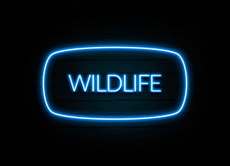 Wildlife  - colorful Neon Sign on brickwall