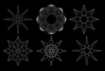 Vector Mathematical Annular Rosette Set - Generative Art  