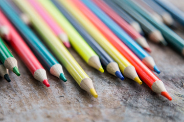 Set of colorful pencils