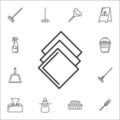 rag icon. Set of cleaning tools icons