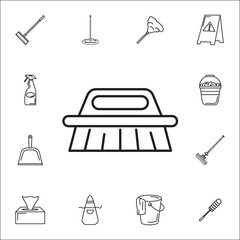 Brush icon. Set of cleaning tools icons