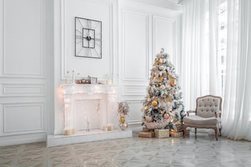 Classic white christmas interior
