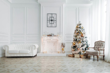 Classic white christmas interior