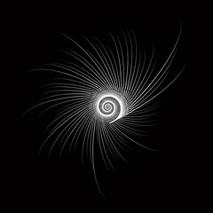Vector Computer Generated  Helix Fractal - Generative Art  
