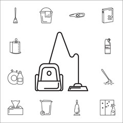 Vacuum cleaner icon. Set of cleaning tools icons