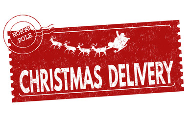 Christmas delivery grunge rubber stamp