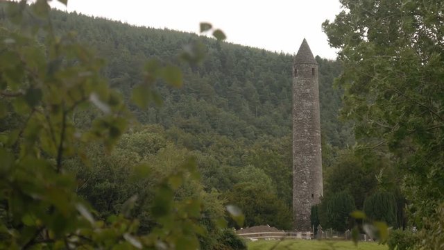 Round tower in Glendalough monastic site, Ireland
