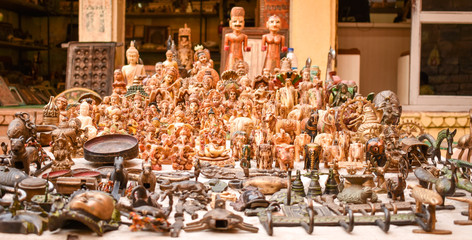 antique idol in a shop in jaisalmer fort rajasthan india
