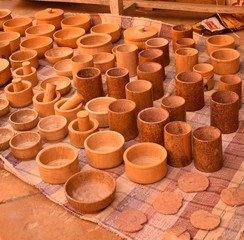 fossil stone pots in jaisalmer rajasthan india