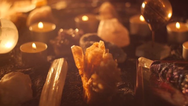 Magical voodoo witchcraft satanist spells with crystal ball