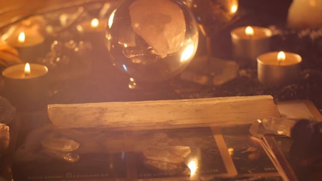 Fortune teller psychic medium future table reading setup