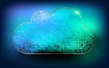 Vector  Digital Data Cloud Service Background