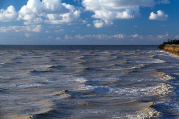 Storm sea coast