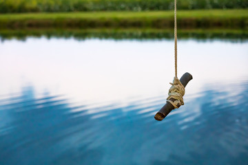 Pond rope swing