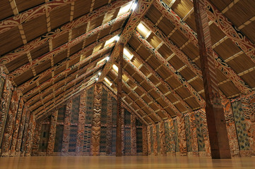 Marae  Maori meeting grounds interior