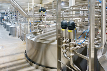 pharmaceutical factory equipment mixing tank on production line in pharmacy industry manufacture...