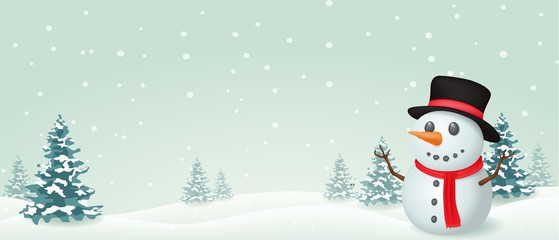 Christmas Snowman banner design 
