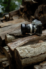 A vintage film camera is still ready to snap more photos