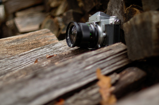 A vintage film camera is still ready to snap more photos