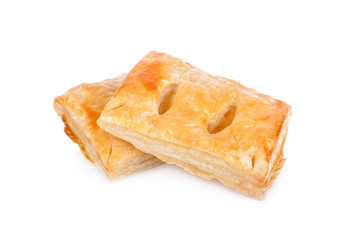 pineapple pie on white background