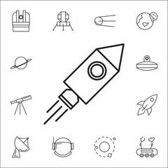 Rocket icon. Set of space icons. Signs, outline symbols collection, simple thin line icons for websites, web design, mobile app, info graphics
