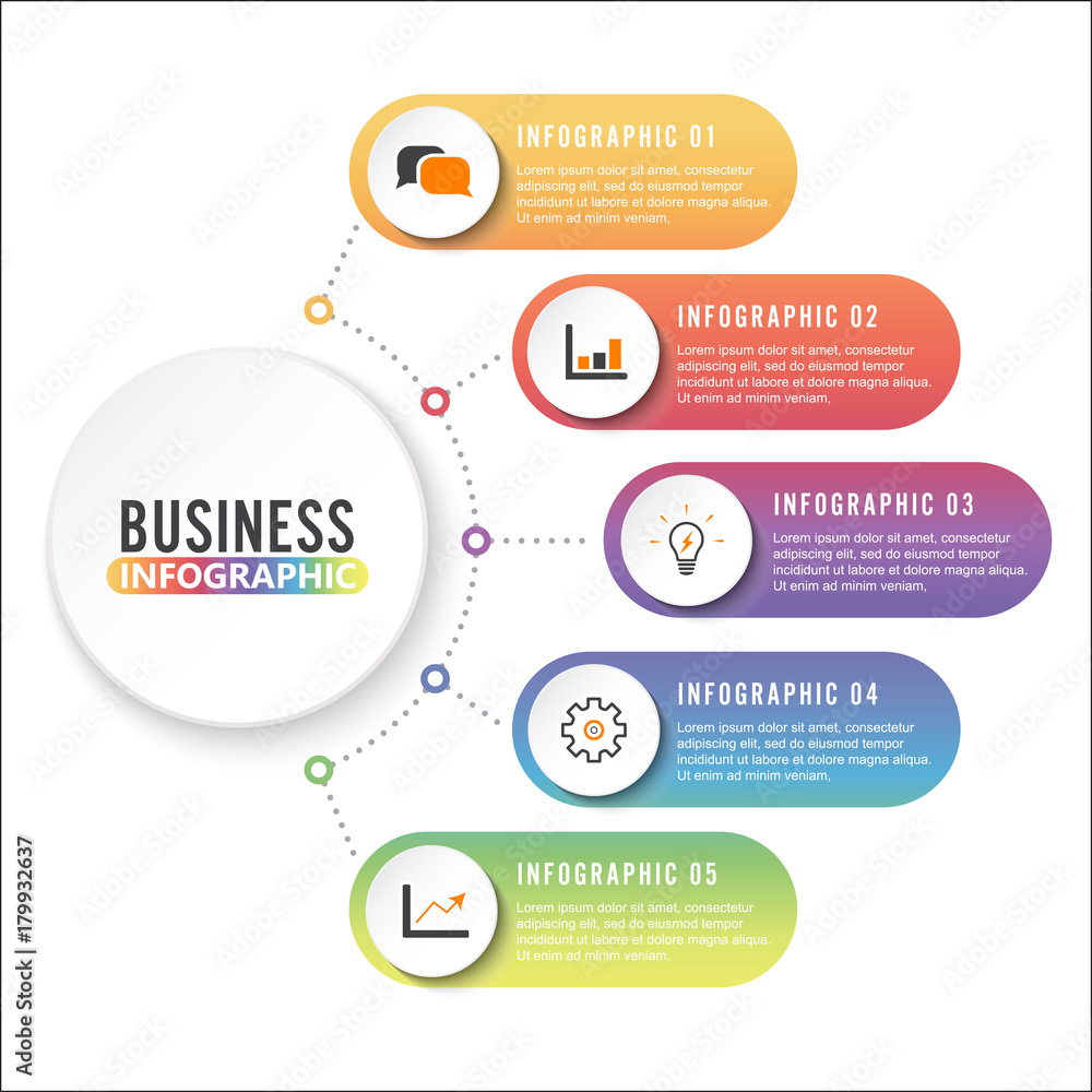 Aufkleber business data visualization. process chart. abstract elements of graph, diagram with 4 steps, option