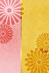 年賀状　菊　和紙　背景
