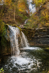 Fototapeta na wymiar Waterfall in the gorge