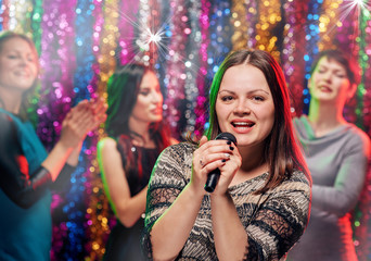 happy girlsfriends Karaoke party