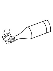 flasche bier saufen trinken durst glas maß oktoberfest alkohol betrunken betrinken party feiern spaß klein wurm krabbeln schnecke kriechen raupe schlange süß niedlich comic cartoon