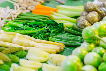 Mix Steamed vegetables healthy food of Northern Thai Style Vegetable Side Dish Recipes