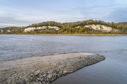 Missouri River and Katy Trail aerial view