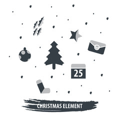 Naklejka premium Christmas Template Element