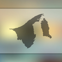 Brunei map. Blurred background with silhouette of Brunei map. Vector silhouette of Brunei map