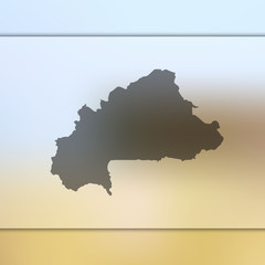 Burkina-Faso map. Blurred background with silhouette of Burkina-Faso map. Vector silhouette of Burkina-Faso map