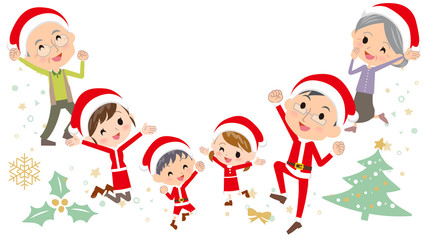 Obraz na płótnie Canvas family three generations Christmas_jump