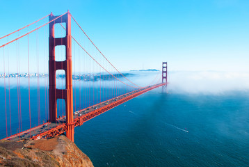 Golden Gate Bridge, San Francisco on foggy day