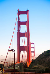 Golden Gate Bridge, San Francisco and its traffic.