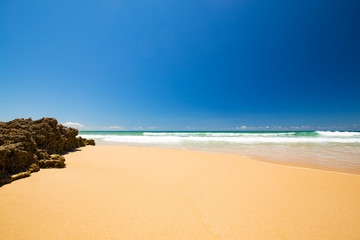 Nice open seashore with rock on the beach