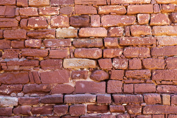 The wall of Castle of Silves from red sandstone