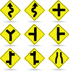 Doodle Traffic Signs, Vector Illustration EPS 10.