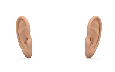 3d rendered ear isolated on white background