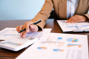 Auditor or internal revenue service staff, Financial inspector making report, calculating or...