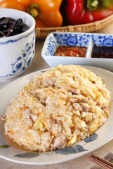 Fried rice withs shredded meat          