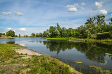 Fototapeta na wymiar A small river near Saratov