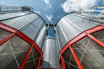 Metalware of the silo base for storage of grain crops.