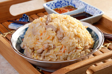 Fried rice withs shredded meat          